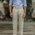 High Waist Linen Trousers in Creamy-White, Khaki & Navy Blue - Sizes S to 4XL. 100% Linen, Slim-Leg Cut, Double-Layer Waistband. Perfect for Business or Leisure.
