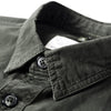 Vintage Inspired Men's Long-Sleeved Casual Shirt, Cotton, Retro Style, Multiple Colors - Available in Blue, Army Green, Khaki.