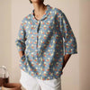 Retro Slub Linen Shirt with Long Sleeves for Autumn Casual Wear