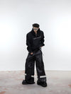 Cozy Black Yellow Hoodie with Plush Shoulder Pads. Antibacterial Cotton Polyester Winter Hoodie for Men.