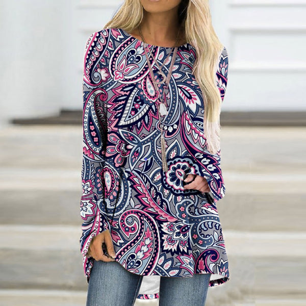 Women's 3D Printed Pullover T-shirt, Polyester Fabric, Long Sleeve, Trendy Design, Various Sizes & Colors