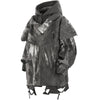 Stylish Men's Hooded Jacket - Loose Fit, Black/Mixed Gray