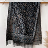 Vintage Paisley Jacquard Scarf in Ethnic Style, Polyester, 200cm x 65cm. Winter accessory for stylish women.