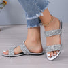Comfy Oversized Flat-Bottom Slippers in Light Brown and Silver - Stylish, Breathable, and Waterproof Casual Footwear