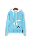Women's Stylish Pet Pocket Hoodie Sweatshirt with Cat Print & Cozy Design