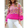 Multicolor Loose Fit Acrylic Fiber Sweater for Leisure Wear, Unisex Pullover Style