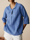 Retro Slub Linen Shirt for Autumn Casual Wear