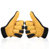 Eco-Friendly Deerskin Cycling Gloves in Yellow and Green