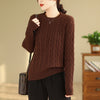 Cozy Western Style Pullover Sweater in Plus Size - Black, Dark Khaki, Ginger Yellow - Jacquard Craft, Long Sleeve, Viscose Fiber - All-Match Sweater