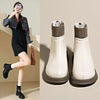 Chic British Knitted Ankle Boots in Creamy-White, Black, and Brown - Elegant Thin Booties for Women