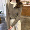 Stylish Thickened Velvet Cardigan - Women's Short Raccoon Wool Sweater