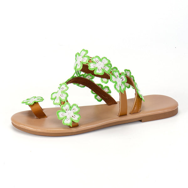 Sunflower Embossed Plus Size Women Slippers, Floral Pattern, Synthetic Leather, Waterproof, Low Top, Flexible Style - Sizes 36-43