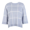 Chic Pullover Sweater with Check Pattern and Raglan Sleeves