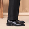 Versatile Leather Men's Shoes for Spring and Autumn, Black & Brown, Square Toe Style, Rubber Sole, Durable and Stylish - Sizes 38 to 45.