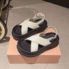 Roman Style Platform Sandals in Beige, Black, or Silver - Women's Fashion Sandals crafted for comfort with round toe, durable PVC material - Sizes 36-41