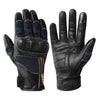 Vintage Men's Leather Perforated Motorcycle Gloves in Classic Black or Vintage Brown, All Season, Sizes M-2XL, Lightweight.