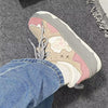 Stylish Retro Women's Pink Sneakers with Durable Rubber Soles