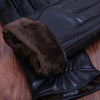 Men's Premium Goatskin Leather Gloves with Warm Flock Lining, Medium Large XL Sizes