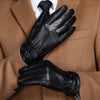 Premium Men's Goatskin Leather Gloves with Warm Flock Lining | Winter Luxury Gloves