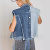 Chic Denim Vest for Women - Blue Short Cardigan Style