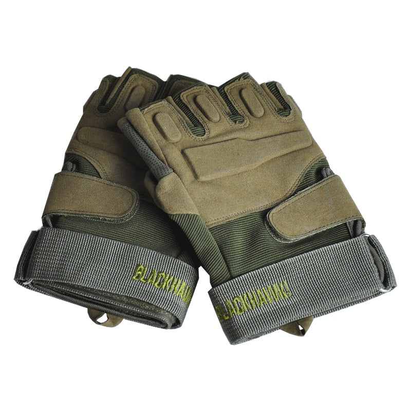 Hanyu Black Hawk Tactical Combat Gloves Half Finger