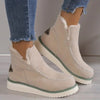 Women's Plus Size Cozy Winter Boots in Solid Colors, Cotton Upper, Rubber Sole, Low-Cut Design