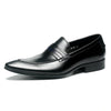 Men's Low-Heel Leather Loafers in Black and Wine Red - Stylish, Comfortable, Genuine Cowhide - Sizes 37-44 Available