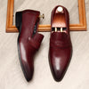 Classy European Leather Loafers for Men in Black, Brown & Wine Red - Pointed Toe, Breathable & Wear-Resistant Sizes 36-45