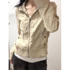 Retro Lightweight Jacket for Women in Creamy-White, Early Autumn Style