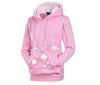 Women's Casual Cotton Hoodie with Animated Fashion Cat Design, Full Sleeve & O-Neck - Stylish & Comfortable Apparel
