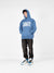 Versatile Unisex Casual Hoodie in Blue by Yi Guo - Soft cotton hoodie for everyday comfort and style.
