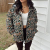 Women's Camouflage 3D Pattern Zip-Up Rain Jacket, Stylish Long-Sleeve Outdoorwear