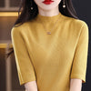 Fashionable Half-Sleeve Turtleneck Women's Sweater in Vibrant Spring Colors
