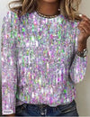 Chic Slim-fit Women's Long Sleeve T-shirt in Soft Brushed Milk Silk Fabric