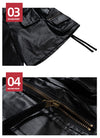 Black Cotton Tactical Shorts with Multi-Zip Detail for Men - Glossy Black Outdoor Casual Shorts