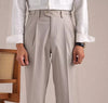 Versatile Wool-Blend Khaki Suit Pants for Modern Men