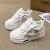 Versatile Women's Lightweight Platform Sneakers in White or Pink - Casual and Stylish All-match Footwear for Women