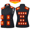Women's Heated Vest with Smart Charging - Nylon Insulation - Black or Khaki - Slim Fit - Sizes M to 6XL
