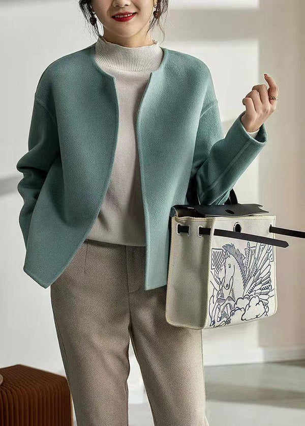 Chic Matcha Cotton Cardigan Top with Round Neck - Loose fit, Regular Sleeve - Artistic Casual Style - M, L, XL, 2XL, 3XL