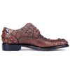 Elegant Men's Brown Leather Dress Shoes, Crocodile Skin Upper, Korean Style, Comfortable & Breathable, Business Attire, Sizes 38-47