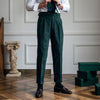 Men's High-Waist Corduroy Casual Pants in Milky White - Youth Fashion Straight-Leg Style - Asian Size Clothing - 3 Color Options