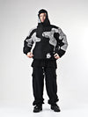 Stylish Double Layer Cashew Flower Jacquard Jacket with Hood - Trendy Loose Fit Winter Outerwear