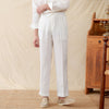 Men's Lightweight Linen Trousers in White - Summer Casual Wear - Elastic Waist - Breathable Fabric - Men's Summer Fashion - Sizes S to 3XL