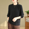 Cozy Plus Size Western Style Pullover Sweater - Black, Dark Khaki, Ginger Yellow