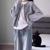 Classy Wool Cardigan for Women in Various Colors - Zippered Design, Long-Sleeve, Comfortable Fit - Winter Fashion Essential