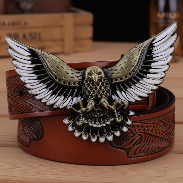 Western Leather Personality Belt in Various Colors - Trend Style - Alloy Buckle - Single Circle - Available Lengths 105-130cm