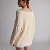 Women's Twist V-Neck Apricot Sweater - Cozy Knitwear Fibers