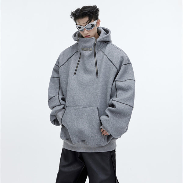 Premium Men's 3D Fleece Hoodie in Deep Charcoal Gray - Stylish & Cozy Streetwear