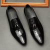 Elegant Leather Men's Dress Shoes - Business and Formal Wear - Black/Brown - Stylish, Comfortable, Versatile - Pointed Toe Design