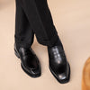 Men's Leather Square-toed Outdoor Leisure Shoes in Black or Brown for Comfort and Style | Sizes 38-45